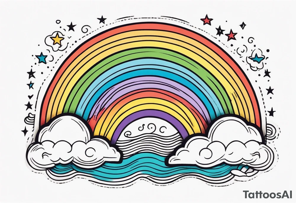 rainbow
old school vintage simple traditional design 



bold color simple tattoo idea