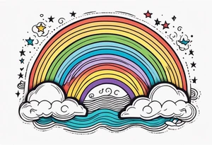 rainbow
old school vintage simple traditional design 



bold color simple tattoo idea