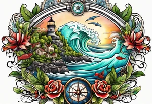 Nautical leave tattoo idea