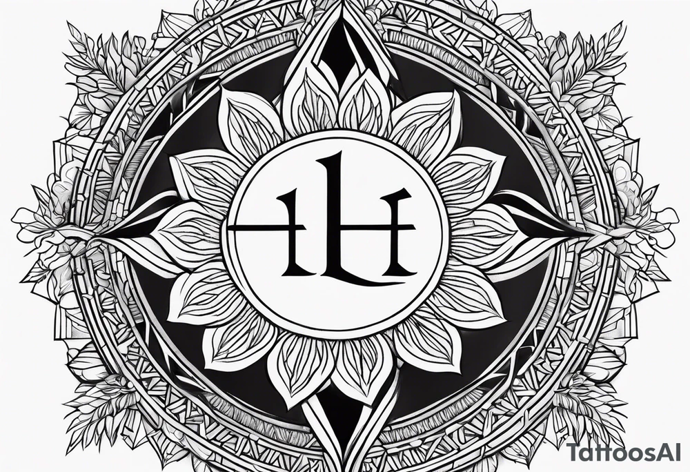 elif letter
 and sun tattoo idea