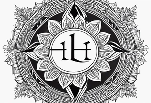elif letter
 and sun tattoo idea