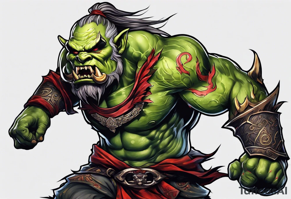leaping orc tattoo idea