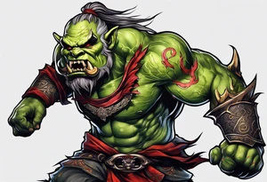 leaping orc tattoo idea