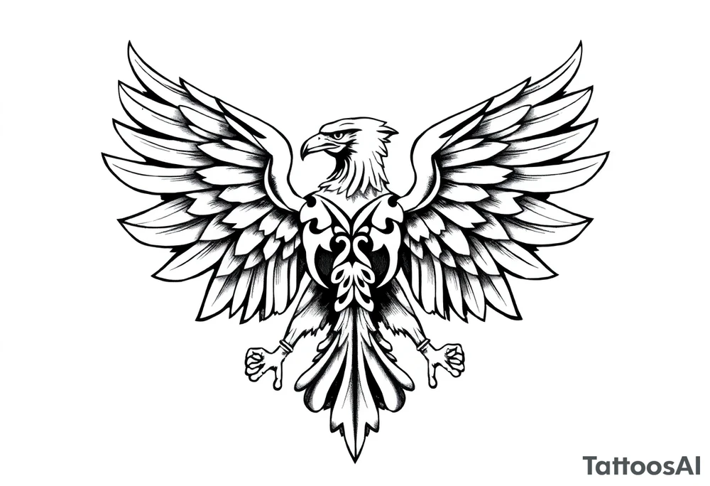 poland symbol and poker cards the wings of the eagle in the poland symbol are in the form of poker cards tattoo idea