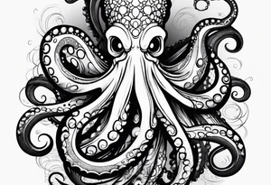 Octopus around lower leg tattoo idea