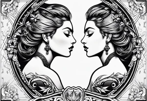 Gemini logo with stitches simple tattoo idea