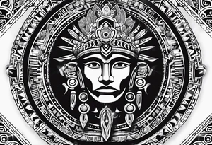 Inca sun pictured as a male figure tattoo idea