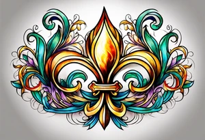 Fleur de lys celtique en flamme tattoo idea