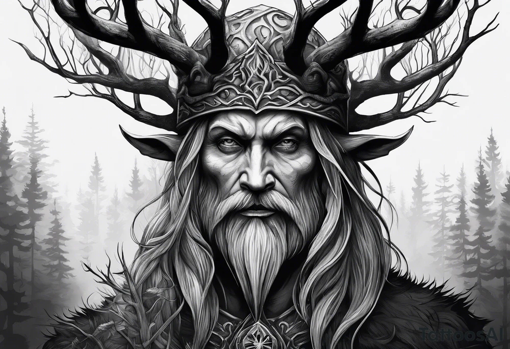 Leshy creepy birch tattoo idea