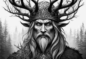 Leshy creepy birch tattoo idea