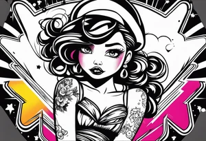 Graffiti style Justine tattoo idea