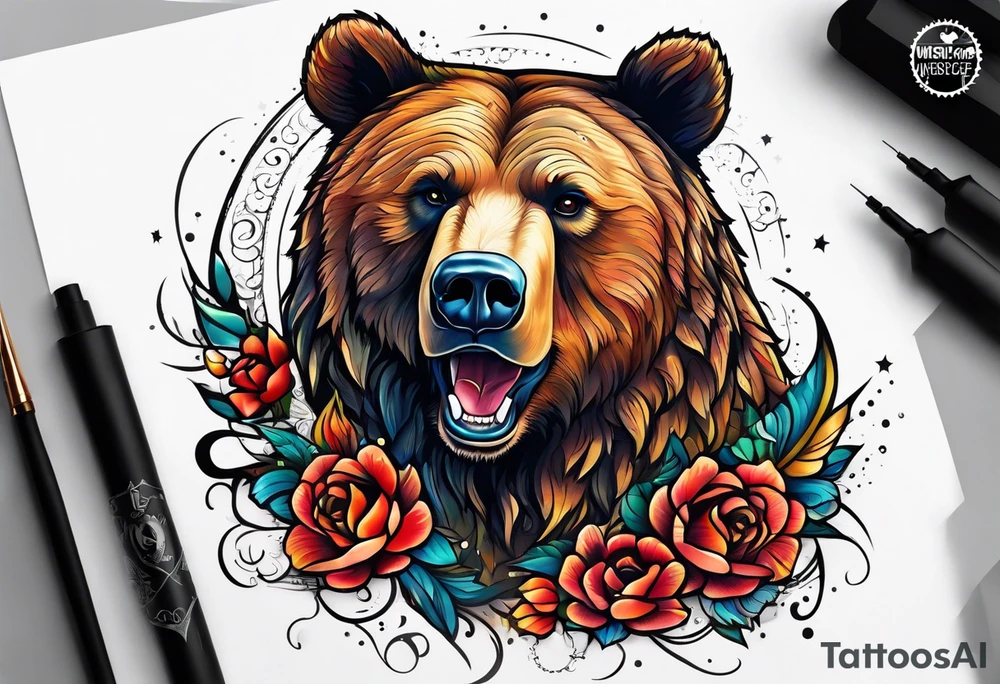 Dancing bear tattoo idea