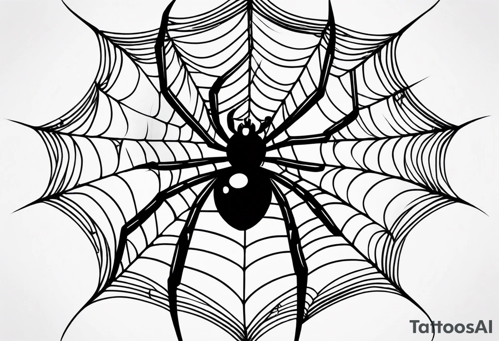 Spider web with spider on arm tattoo idea