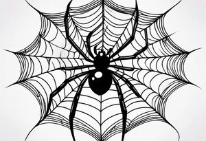 Spider web with spider on arm tattoo idea