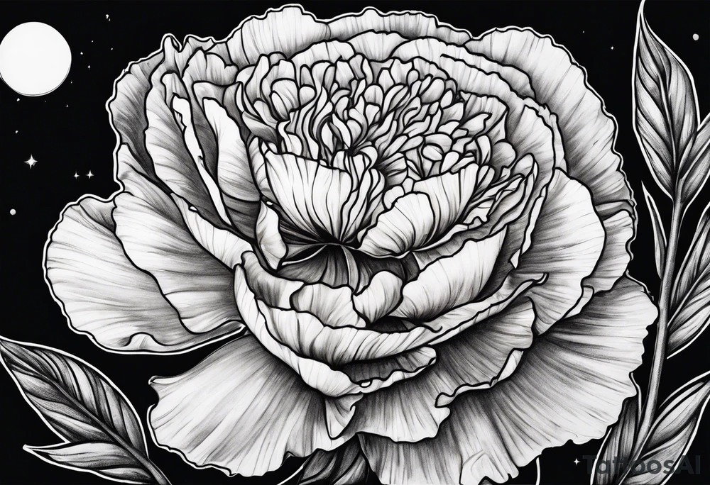 Full moon carnation tattoo idea