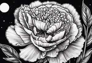 Full moon carnation tattoo idea