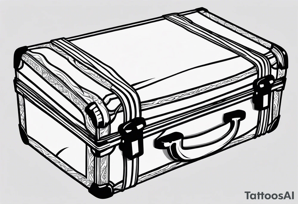 Cardboard suitcase outline tattoo idea