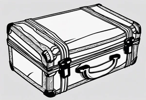 Cardboard suitcase outline tattoo idea