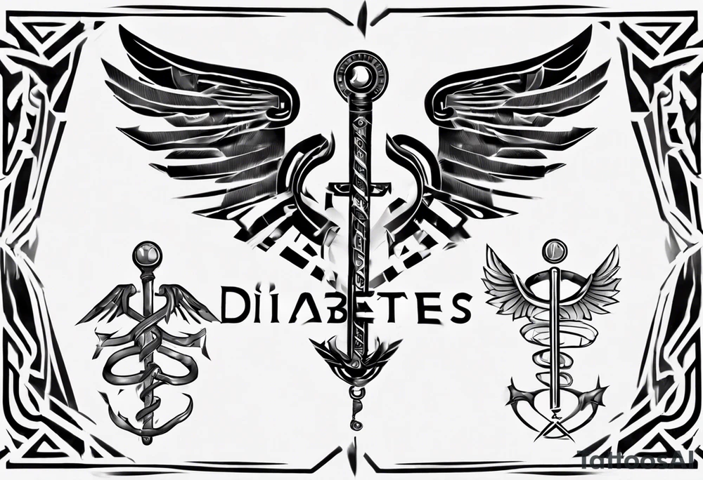 type 1 diabetes with Caduceus tattoo idea