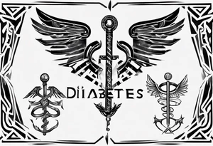 type 1 diabetes with Caduceus tattoo idea