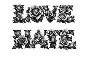 Blooming roses forming the letters of love/hate
delicate script.to much tattoo idea