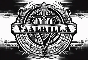 Valhalla sword shield lightning tattoo idea