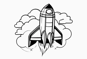 Rocket Ship Adventure tattoo idea