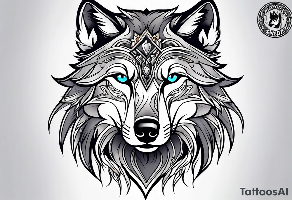 Grey wolf tattoo idea