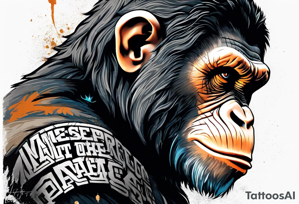Caesar from the movie planet of the apes tattoo idea
