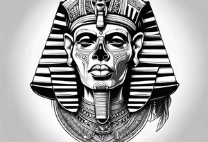 Black pharaoh skull realistic tattoo idea