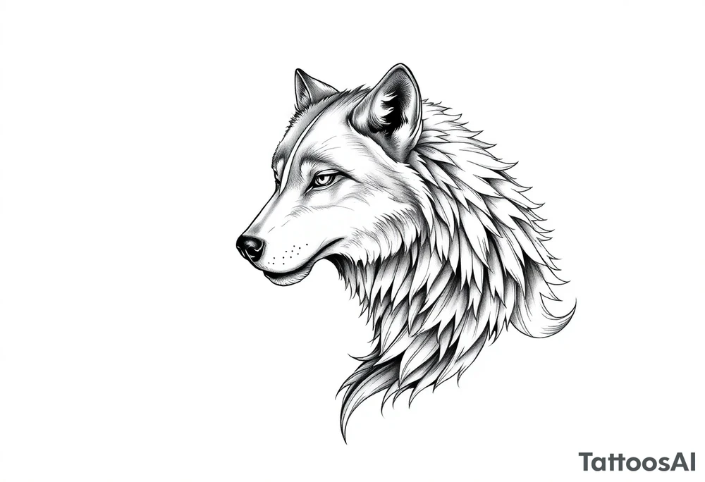 mongolian grey wolf tattoo idea