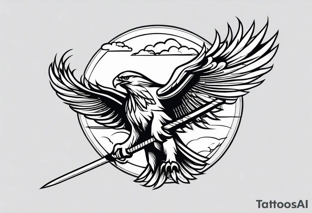 Eagle carrying sword tattoo idea