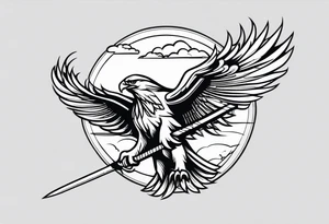 Eagle carrying sword tattoo idea