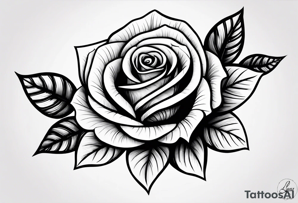 A rose with the name leticia under tattoo idea
