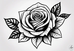 A rose with the name leticia under tattoo idea