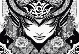 the letters A R in the middle of a ninja headband tattoo idea