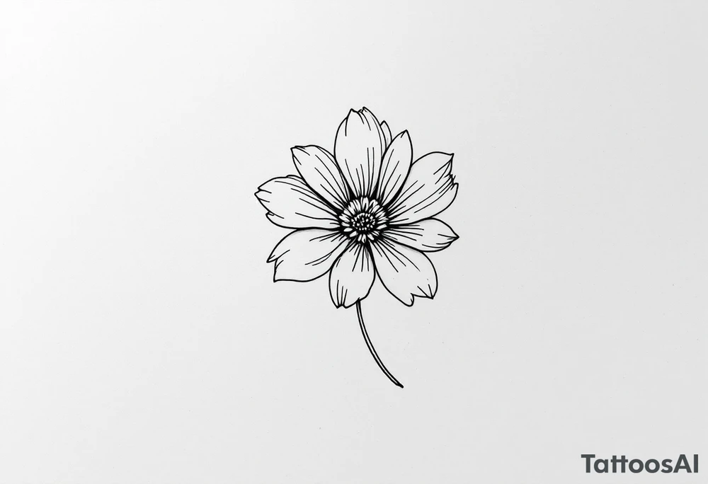 A band with a single engraved daisy tattoo idea