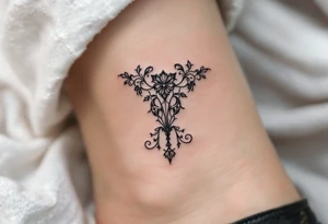 A delicate lace-like "T" in faded charcoal with a vintage feel. tattoo idea