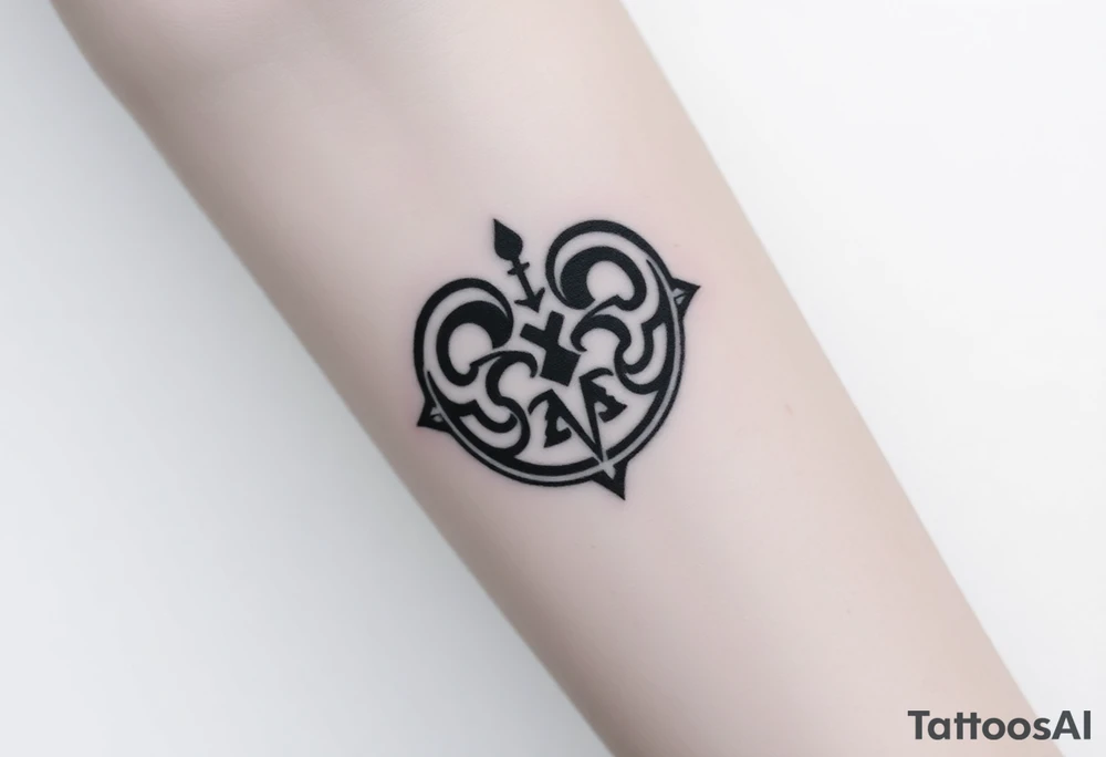 A powerful Viking love rune carved into an ancient stone tattoo idea