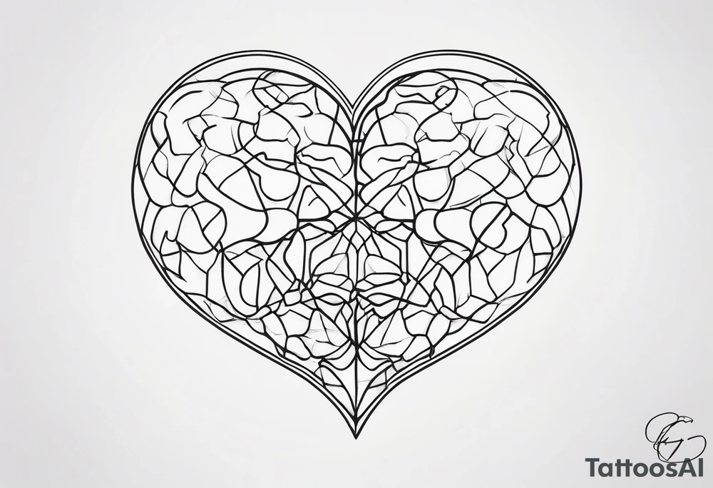 heart to brain connection tattoo idea