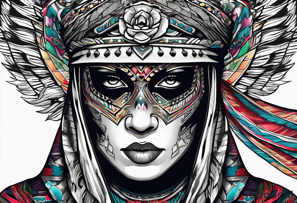 Ghost with sarape tattoo idea