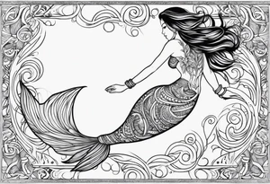 tribal 
pattern mermaid tail tattoo idea