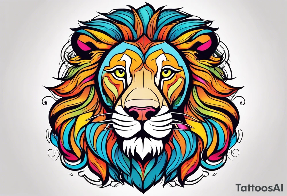 powerful majestic lion, close-up tattoo idea