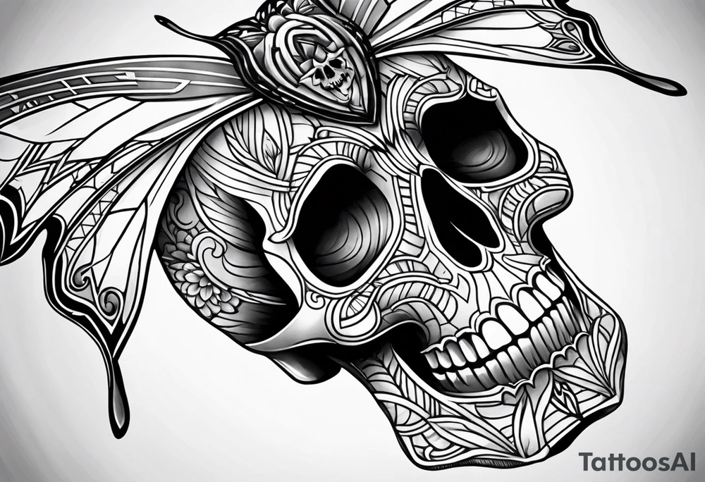 Skull butterfly tattoo idea