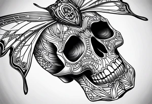 Skull butterfly tattoo idea