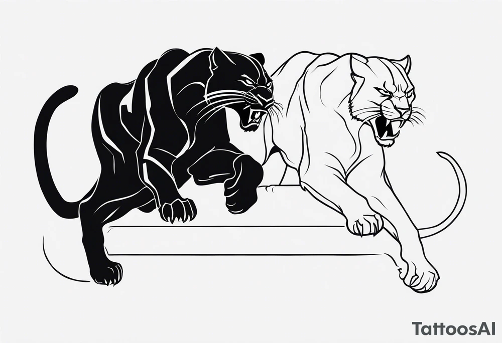 Black panther hell tattoo idea