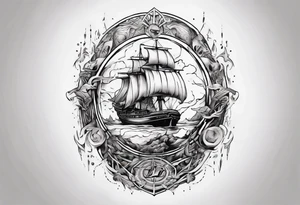 Inner bicep, stretched horizontally, visual representation of the journey of life tattoo idea