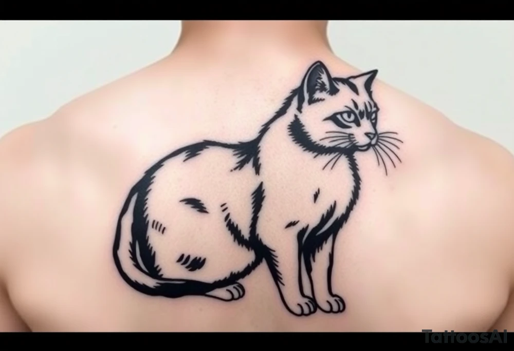 black cat tattoo idea