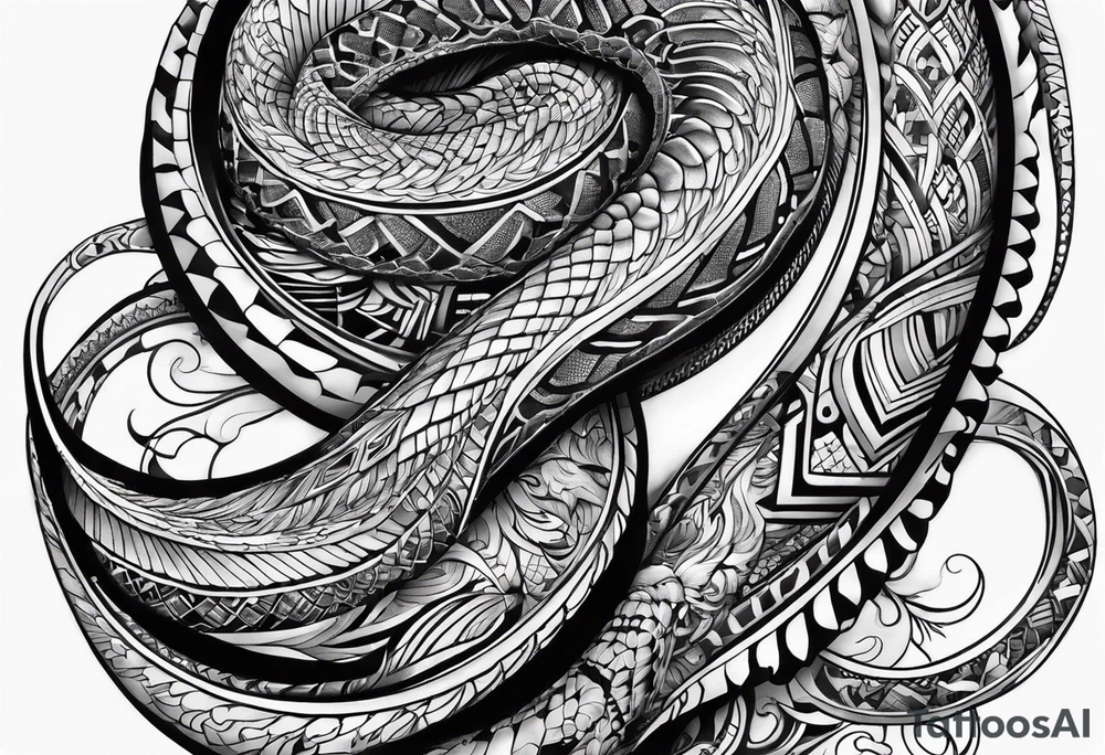 Schlange mit langen körper tattoo idea