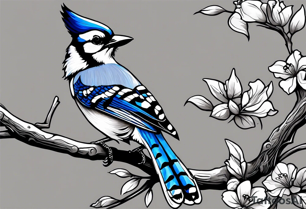 Blue Jay bird to remind me of my mom who passed away tattoo idea